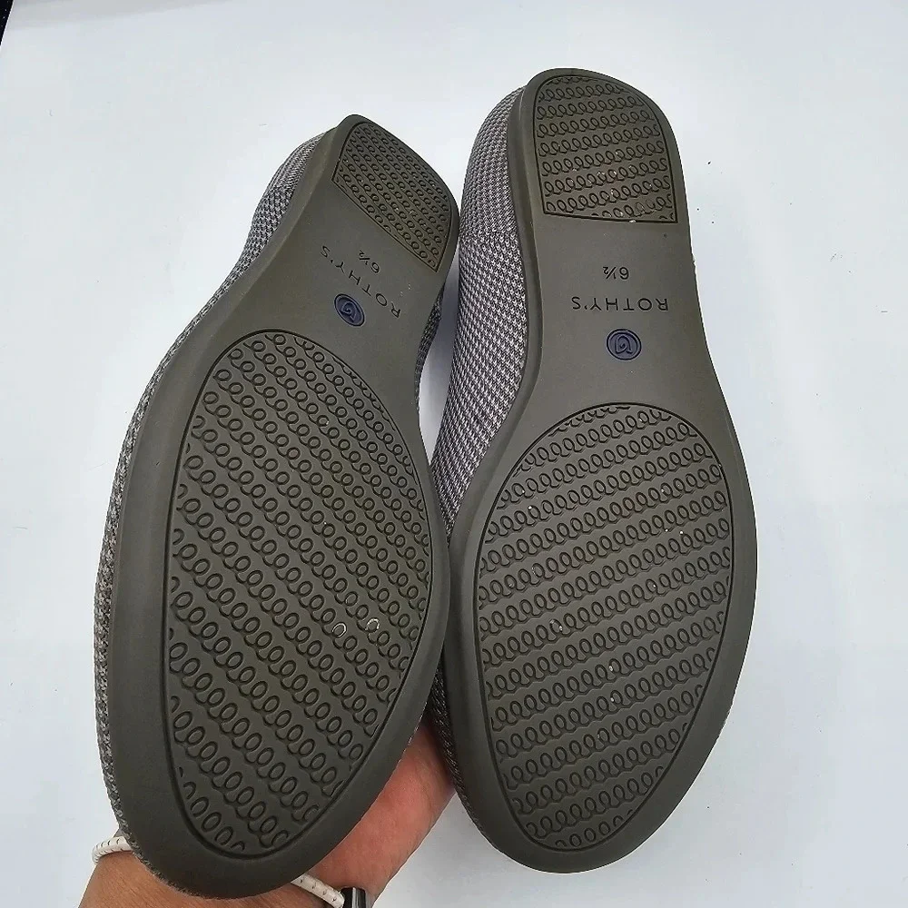 Rothy's The Flat Pebble Gray Textile Ballet Shoes Size 6.5